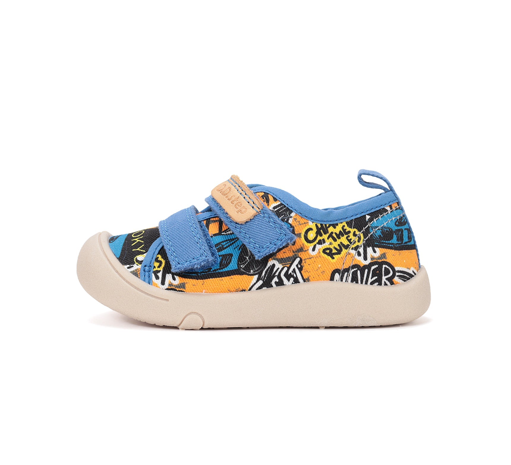 D.D.Step tenisi baieti din panza 22-27 Aero Blue cu graffiti Imagine secundară a produsului