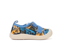 D.D.Step tenisi baieti din panza 28-33 Aero Blue cu graffiti