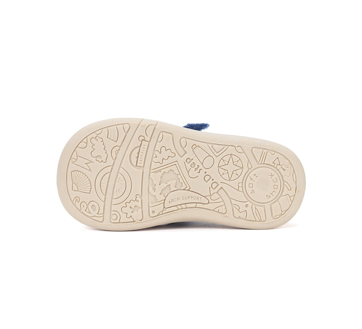 D.D.Step tenisi baieti din panza 22-27 Aero Blue cu graffiti