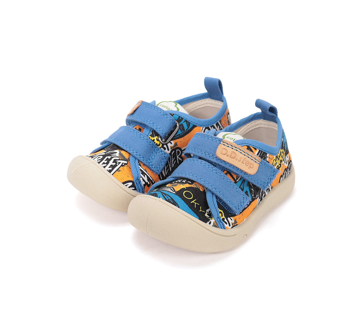 D.D.Step tenisi baieti din panza 22-27 Aero Blue cu graffiti Imagine principală a produsului