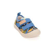 D.D.Step tenisi baieti din panza 22-27 Aero Blue cu graffiti