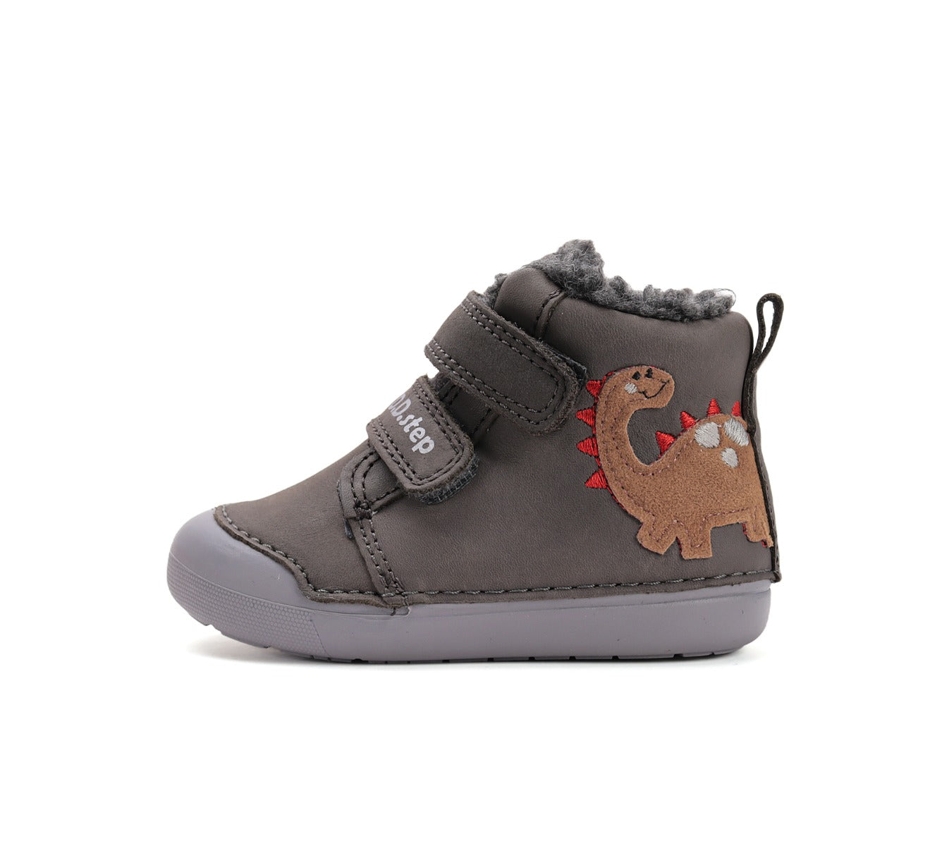 D.D.Step pantofi baieti imblaniti Primii Pasi 20-25 Khaki cu dino Imagine secundară a produsului