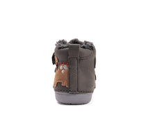 D.D.Step pantofi baieti imblaniti Primii Pasi 20-25 Khaki cu dino