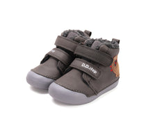 D.D.Step pantofi baieti imblaniti Primii Pasi 20-25 Khaki cu dino