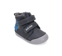 D.D.Step pantofi baieti imblaniti Primii Pasi 20-25 Royal Blue cu dino