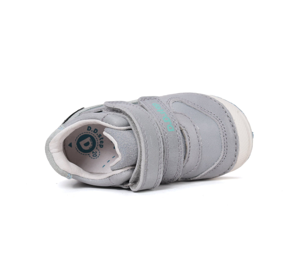 D.D.Step pantofi baieti piele 19-24 Dove Grey cu insertii