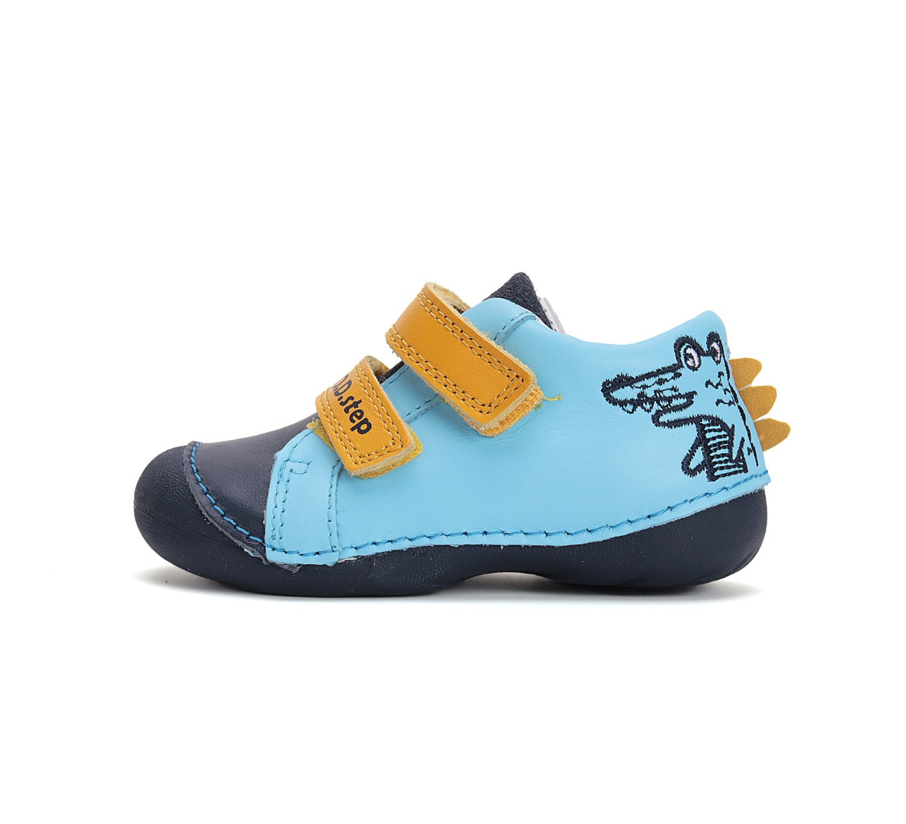 D.D.Step pantofi baieti Primii Pasi 18-24 Sky Blue cu crocodil Imagine secundară a produsului