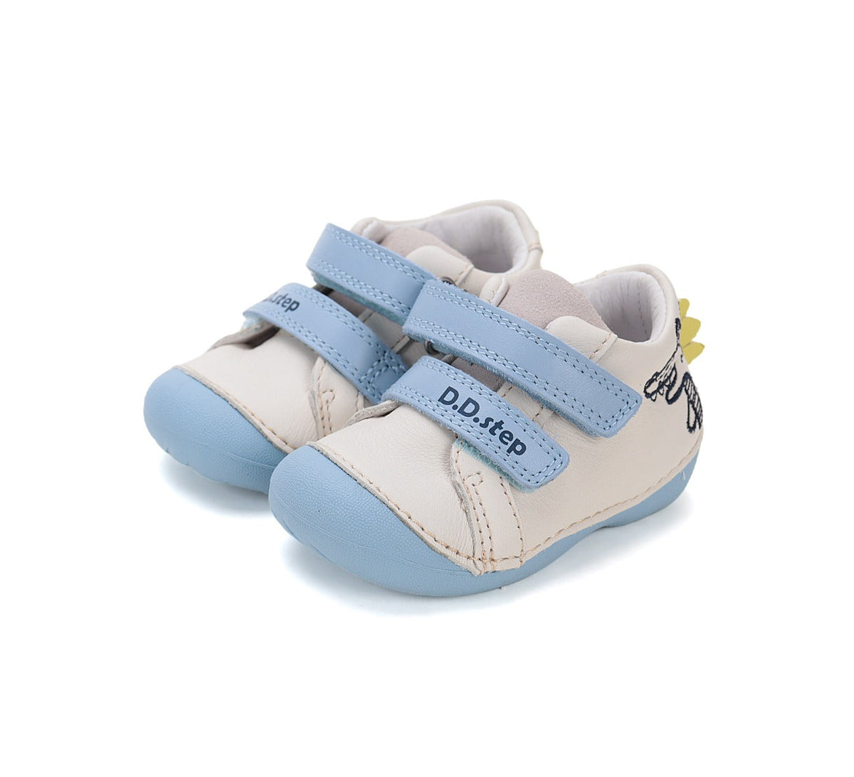 D.D.Step pantofi baieti Primii Pasi 18-24 White cu crocodil