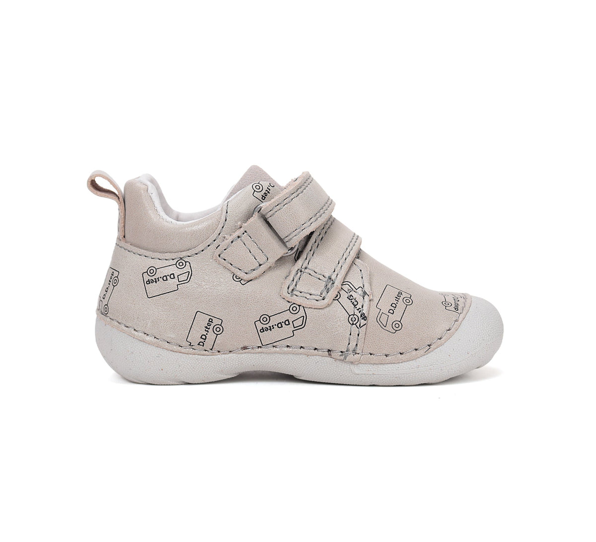 D.D.Step pantofi baieti Primii pasi 19-24 Dove Grey cu masini
