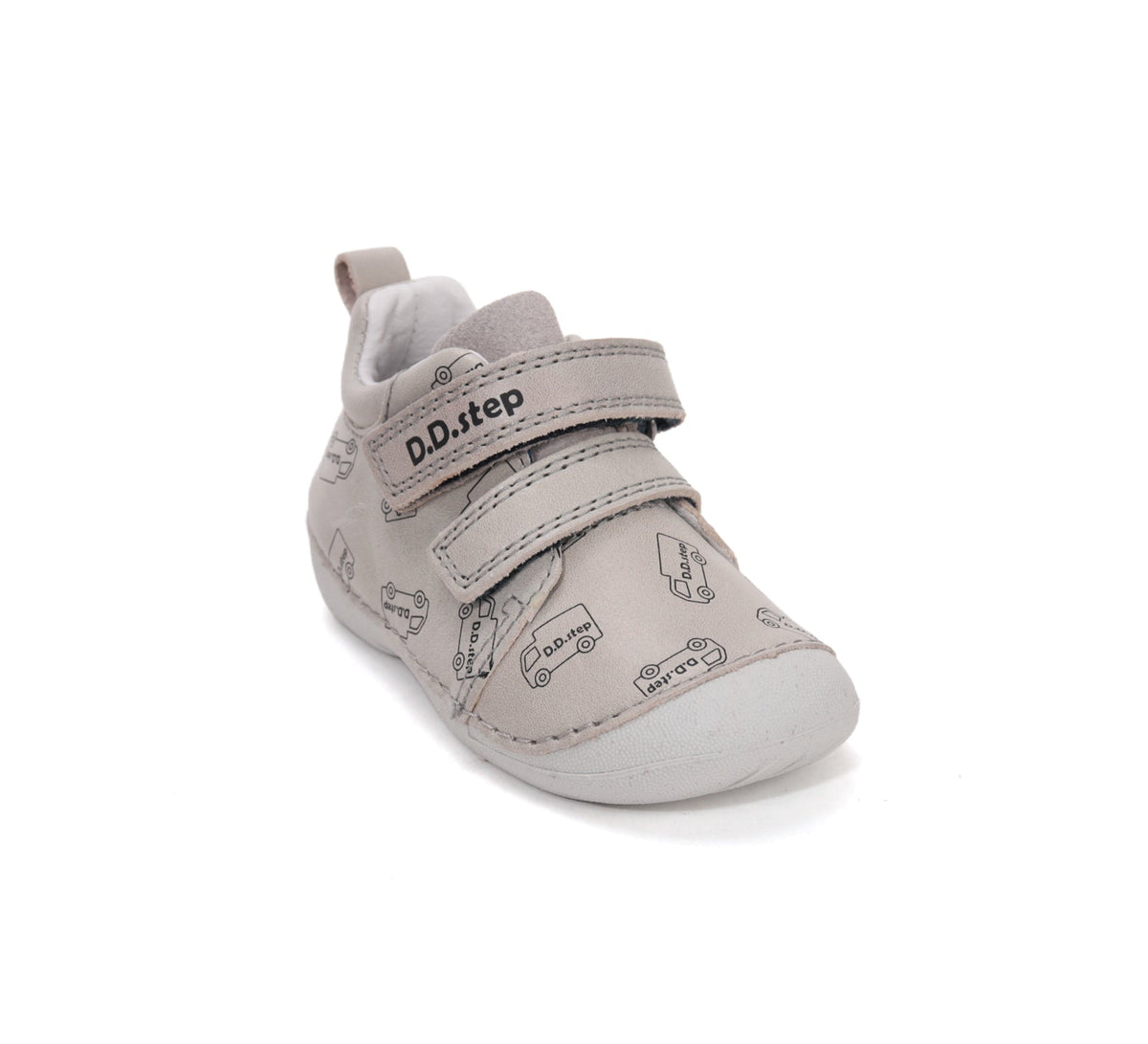 D.D.Step pantofi baieti Primii pasi 19-24 Dove Grey cu masini