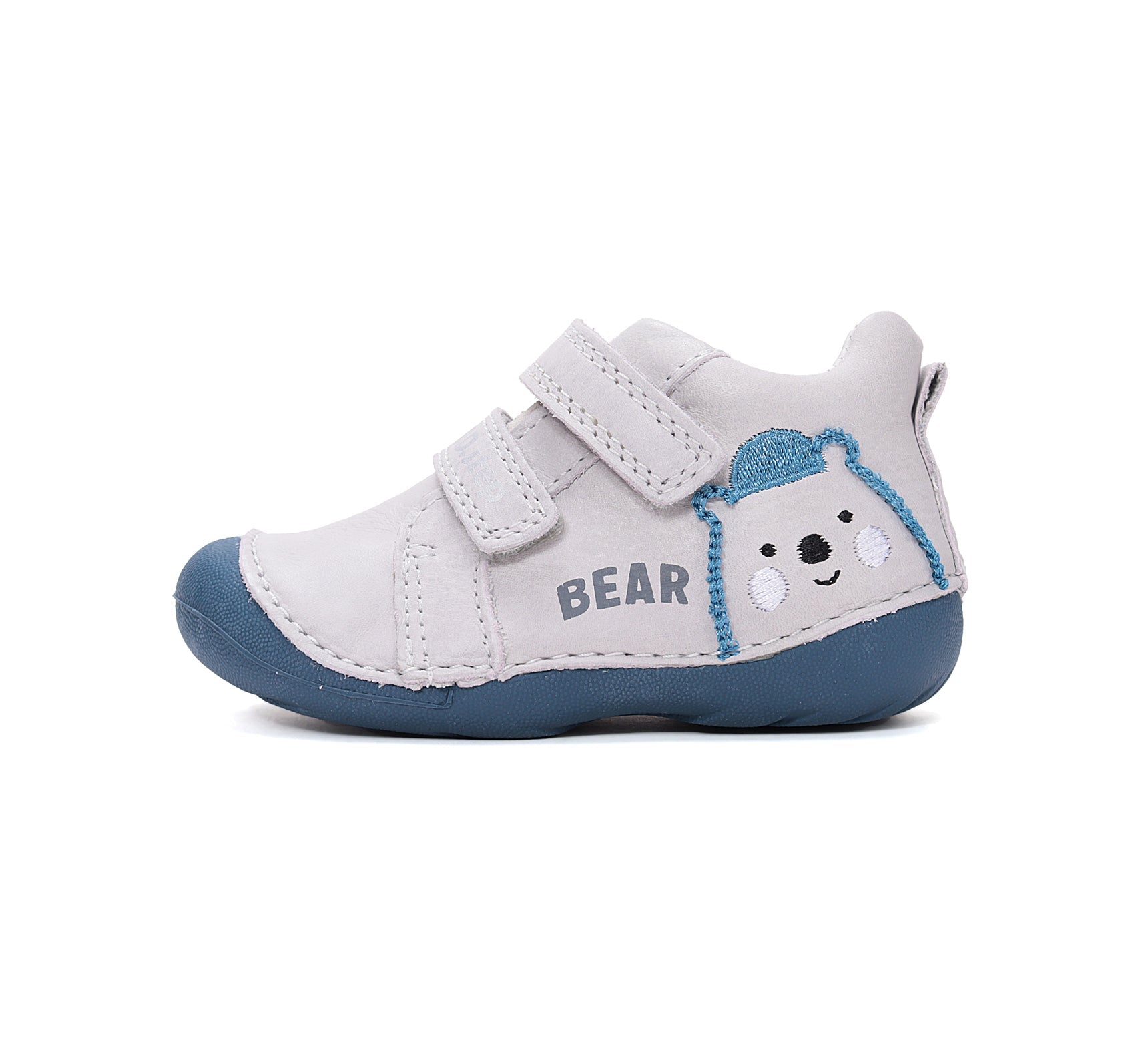 D.D.Step pantofi baieti Primii pasi 19-24 Dove Grey cu ursulet Imagine secundară a produsului