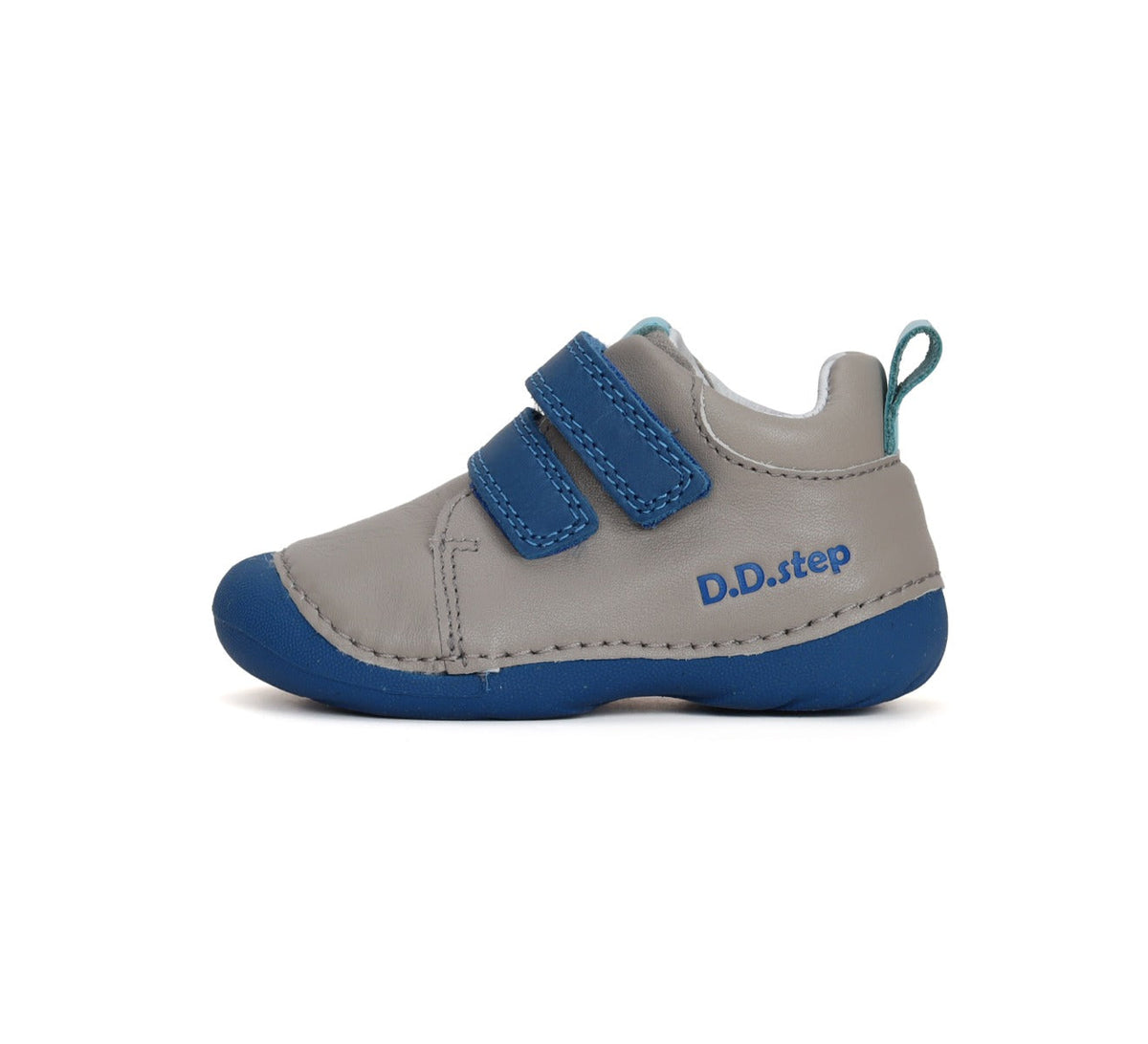 D.D.Step pantofi baieti Primii pasi 19-24 Grey cu albastru