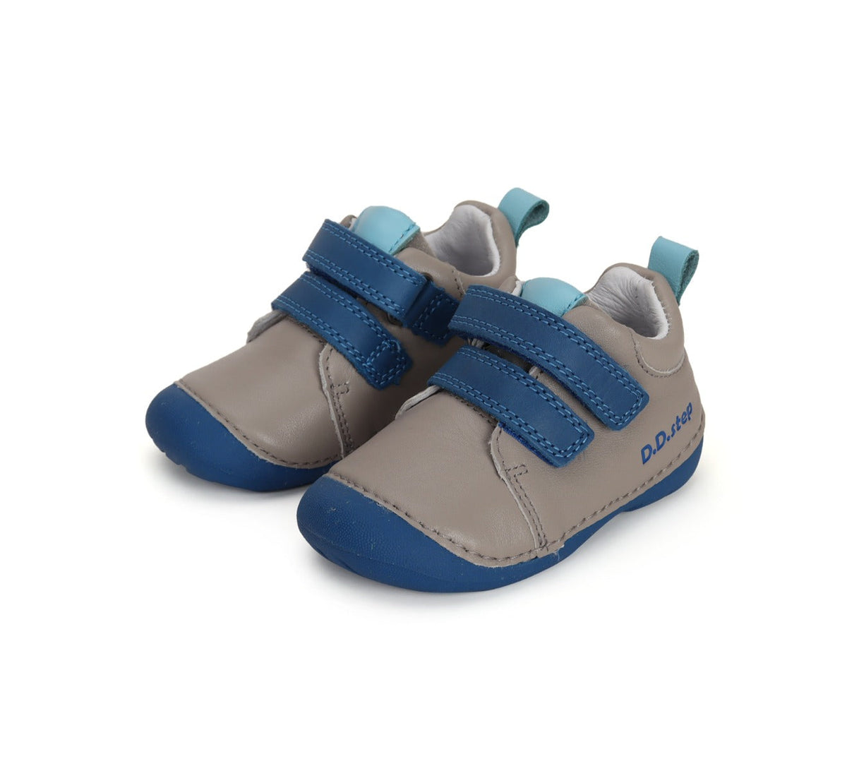 D.D.Step pantofi baieti Primii pasi 19-24 Grey cu albastru