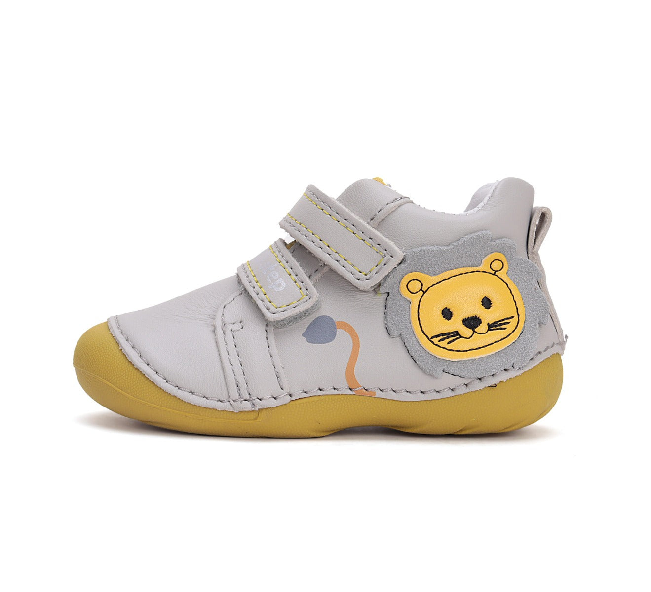 D.D.Step pantofi baieti Primii Pasi 18-24 Light Grey cu leu Imagine secundară a produsului