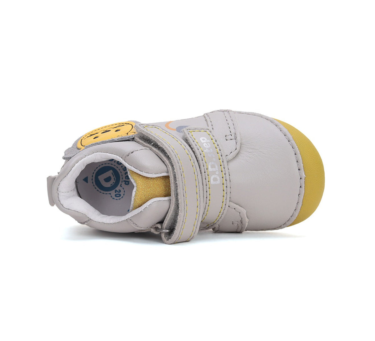 D.D.Step pantofi baieti Primii Pasi 19-24 Light Grey cu leu