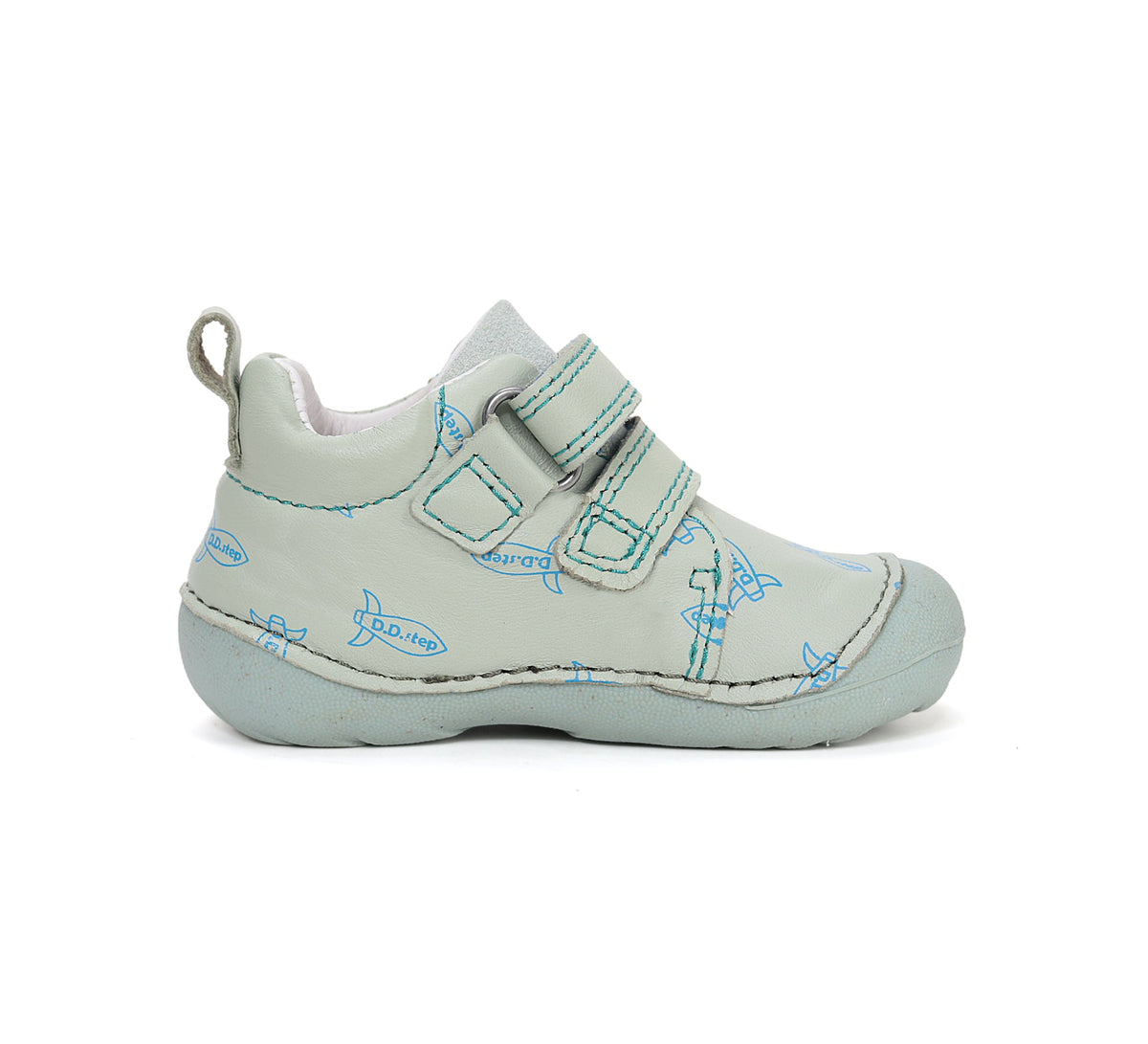 D.D.Step pantofi baieti Primii pasi 19-24 Moss Green cu navete
