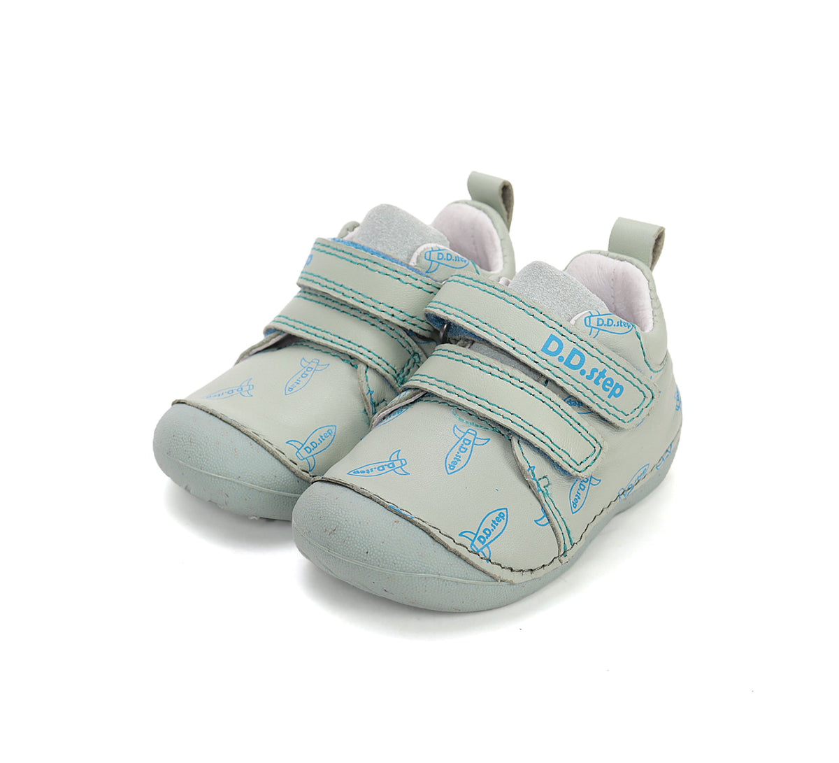D.D.Step pantofi baieti Primii pasi 19-24 Moss Green cu navete Imagine principală a produsului