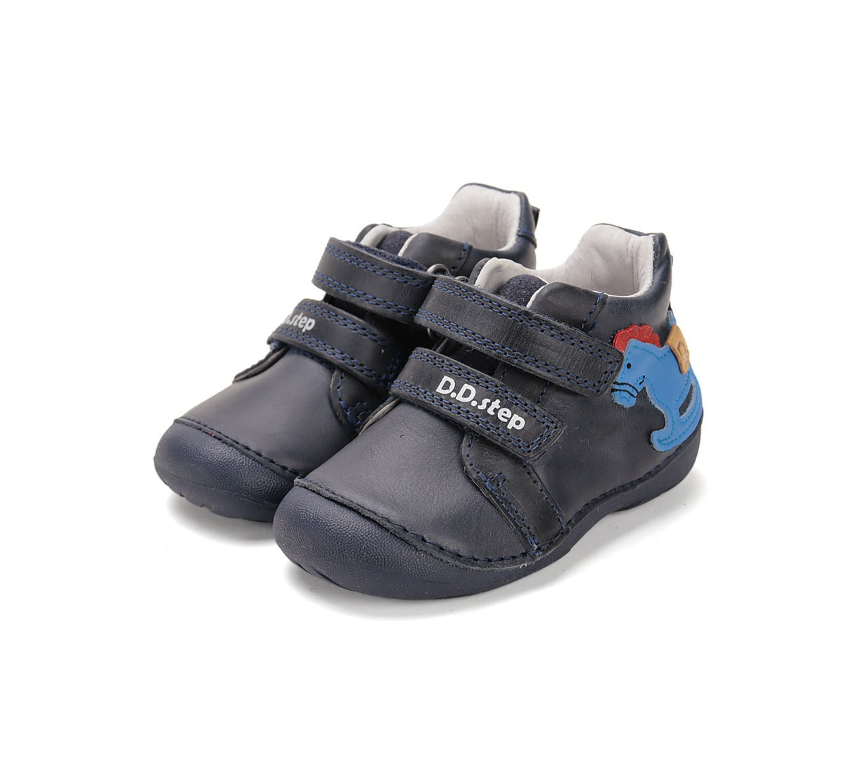 D.D.Step pantofi baieti Primii Pasi 19-24 Royal Blue cu calut Fő kép