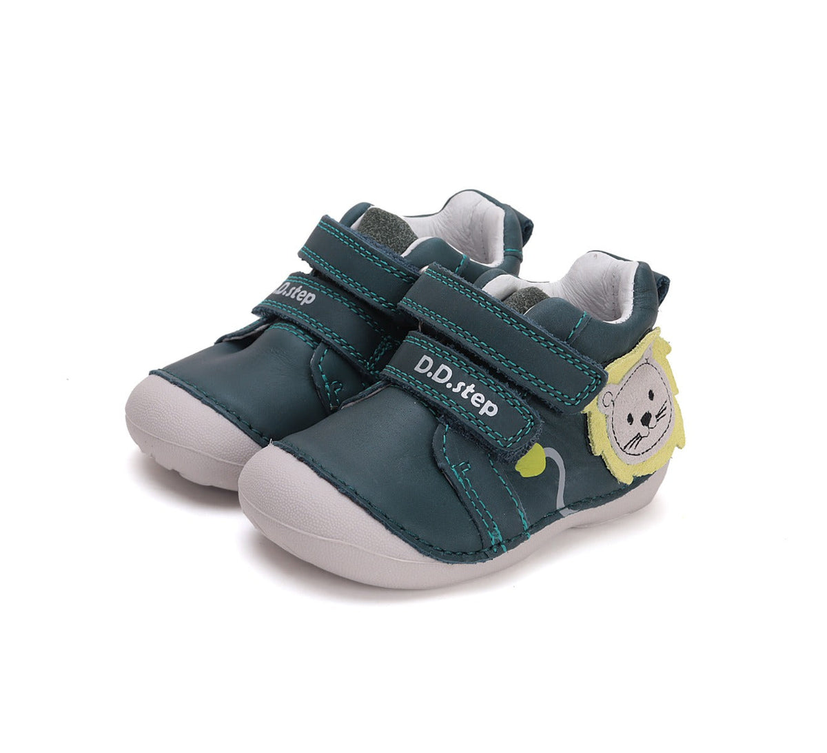 D.D.Step pantofi baieti Primii Pasi 19-24 Royal Blue cu leu Imagine principală a produsului