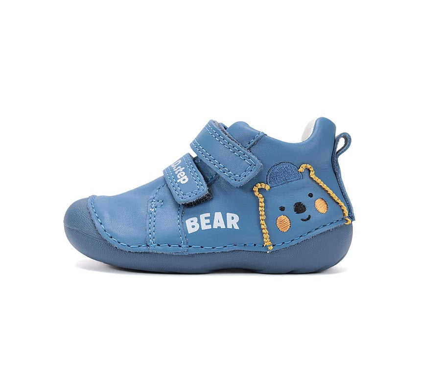 D.D.Step pantofi baieti Primii pasi 18-24 Royal Blue cu ursulet Imagine secundară a produsului