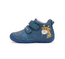D.D.Step pantofi baieti Primii Pasi 20-24 Calypso Sky cu girafa