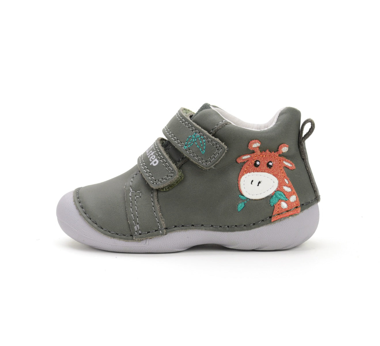 D.D.Step pantofi baieti Primii Pasi 20-24 Khaki cu girafa Imagine secundară a produsului