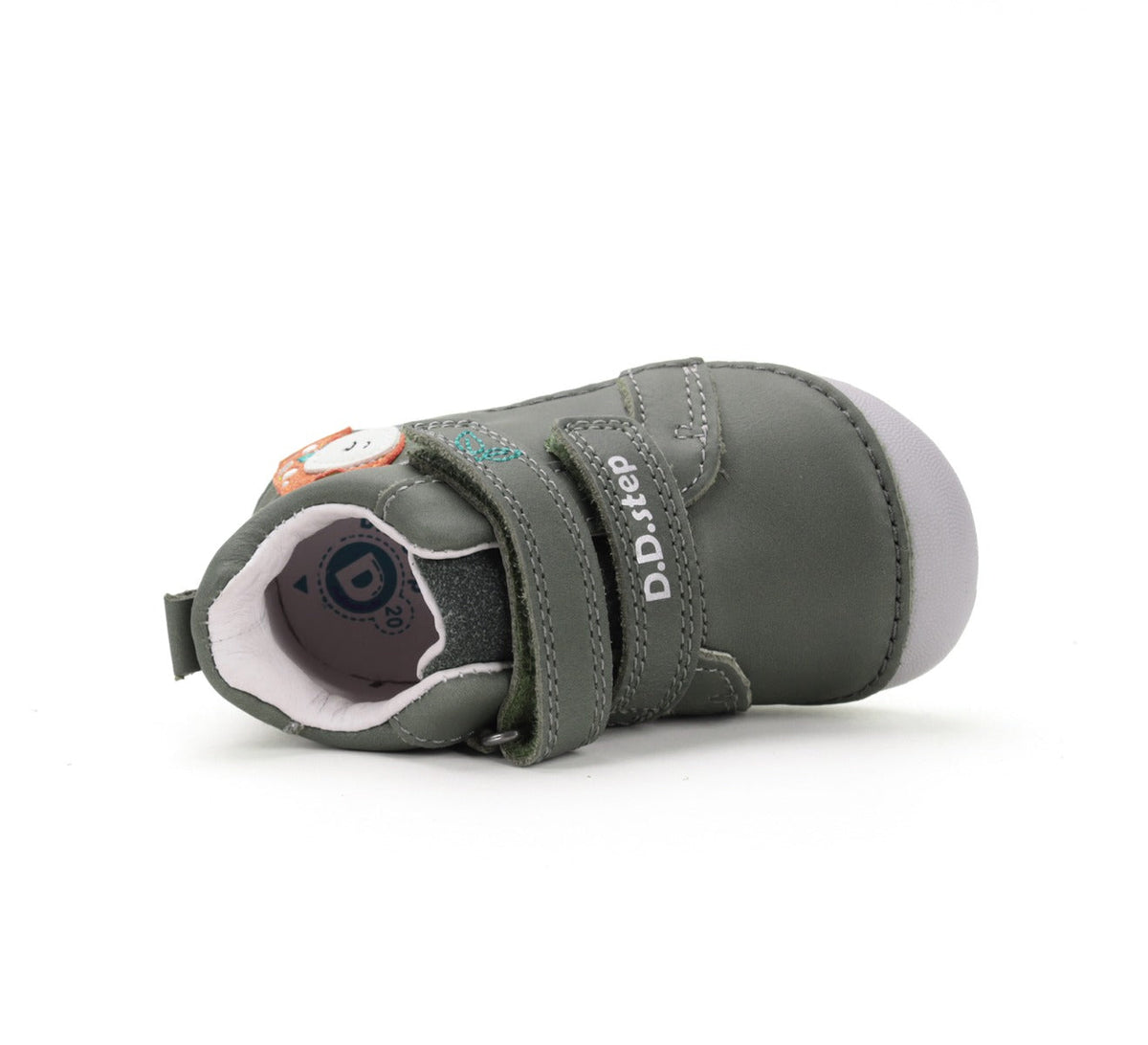 D.D.Step pantofi baieti Primii Pasi 20-24 Khaki cu girafa