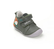 D.D.Step pantofi baieti Primii Pasi 20-24 Khaki cu girafa