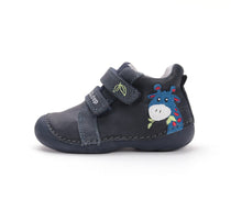D.D.Step pantofi baieti Primii Pasi 20-24 Royal Blue cu girafa