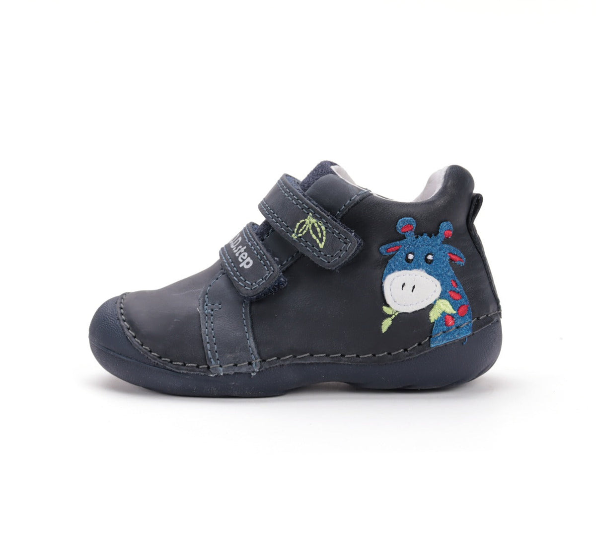 D.D.Step pantofi baieti Primii Pasi 20-24 Royal Blue cu girafa