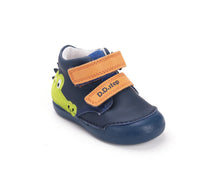 D.D.Step pantofi baieti Primii Pasi 20-25 Bermuda Blue cu crocodil