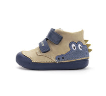 D.D.Step pantofi baieti Primii Pasi 20-25 Cream cu crocodil