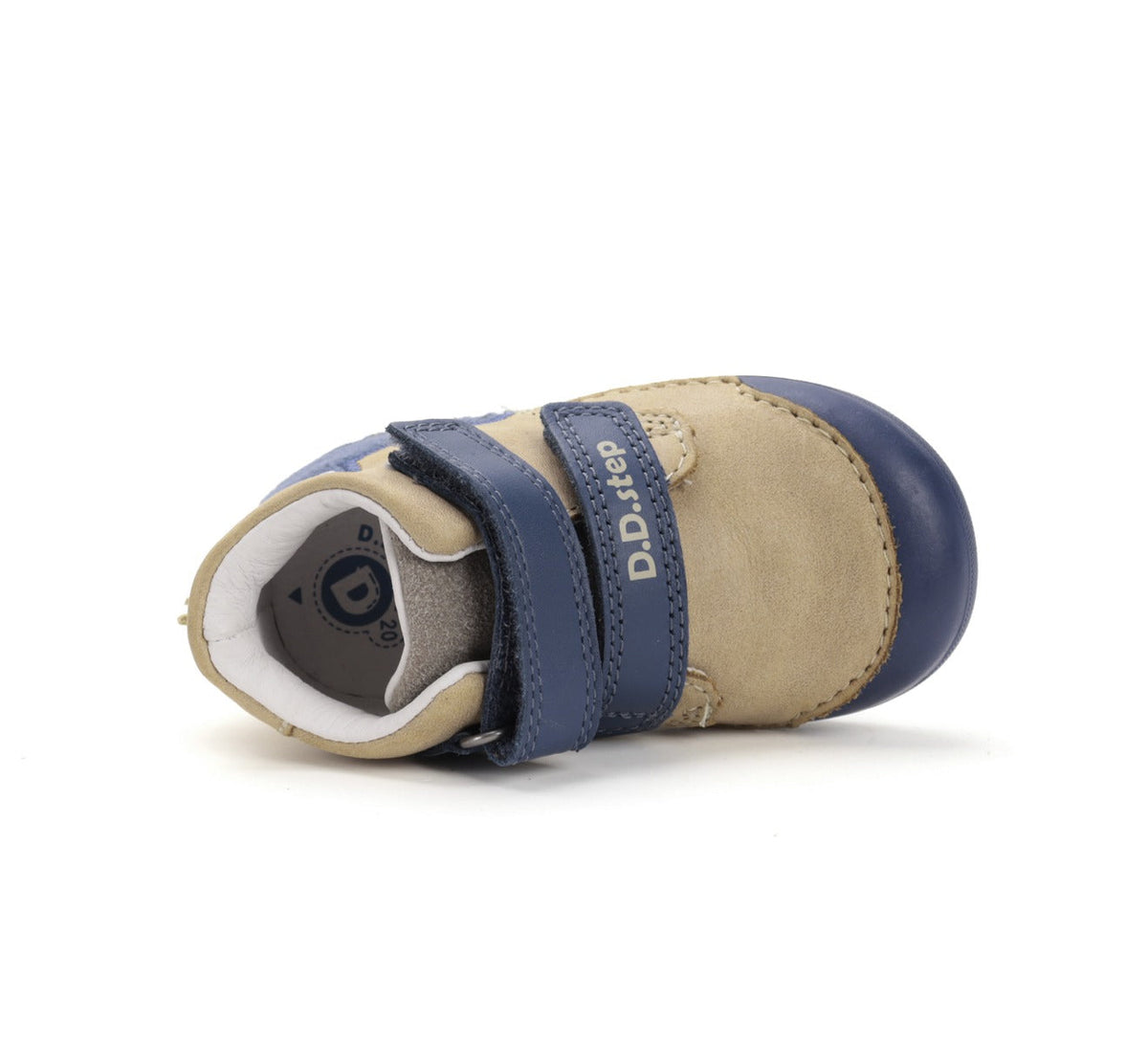 D.D.Step pantofi baieti Primii Pasi 20-25 Cream cu crocodil