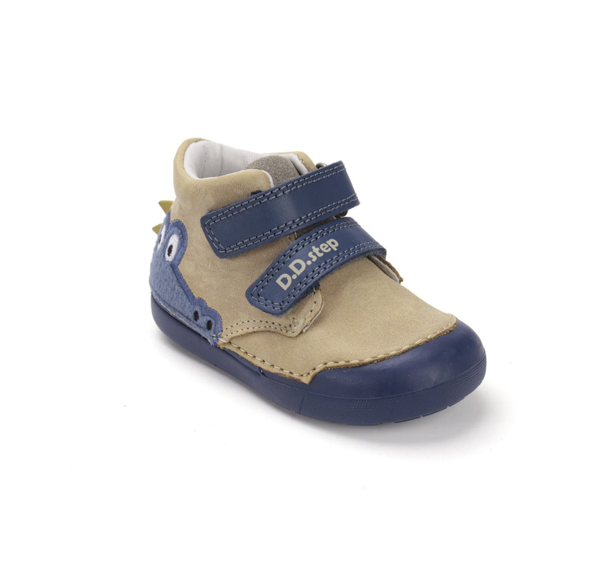 D.D.Step pantofi baieti Primii Pasi 20-25 Cream cu crocodil