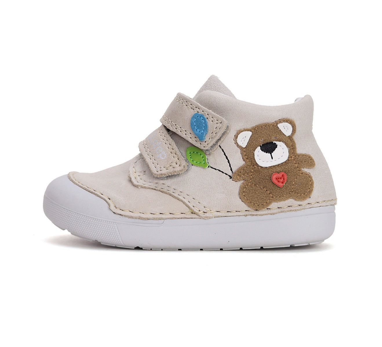 D.D.Step pantofi baieti Primii Pasi 20-25 Cream cu ursulet Imagine secundară a produsului