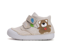 D.D.Step pantofi baieti Primii Pasi 20-25 Cream cu ursulet