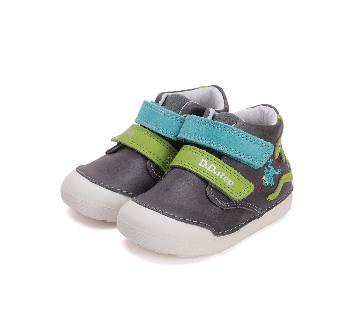 D.D.Step pantofi baieti Primii Pasi 20-25 Dark Grey cu sarpe