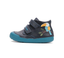 D.D.Step pantofi baieti Primii Pasi 20-25 Royal Blue cu papagal