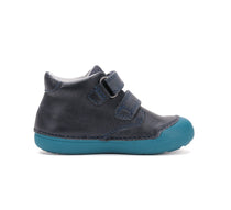 D.D.Step pantofi baieti Primii Pasi 20-25 Royal Blue cu papagal