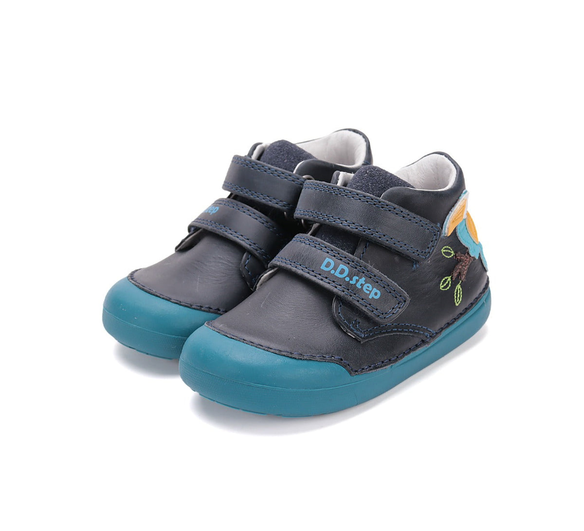 D.D.Step pantofi baieti Primii Pasi 20-25 Royal Blue cu papagal Imagine principală a produsului