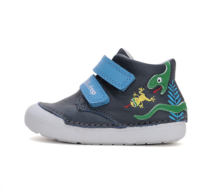 D.D.Step pantofi baieti Primii Pasi 20-25 Royal Blue cu sarpe Imagine secundară a produsului
