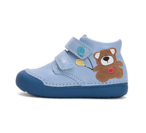 D.D.Step pantofi baieti Primii Pasi 20-25 Sky Blue cu ursulet