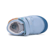 D.D.Step pantofi baieti Primii Pasi 20-25 Sky Blue cu ursulet