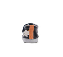 D.D.Step pantofi baieti Primii pasi decupati 20-25 Roya Blue cu crocodil
