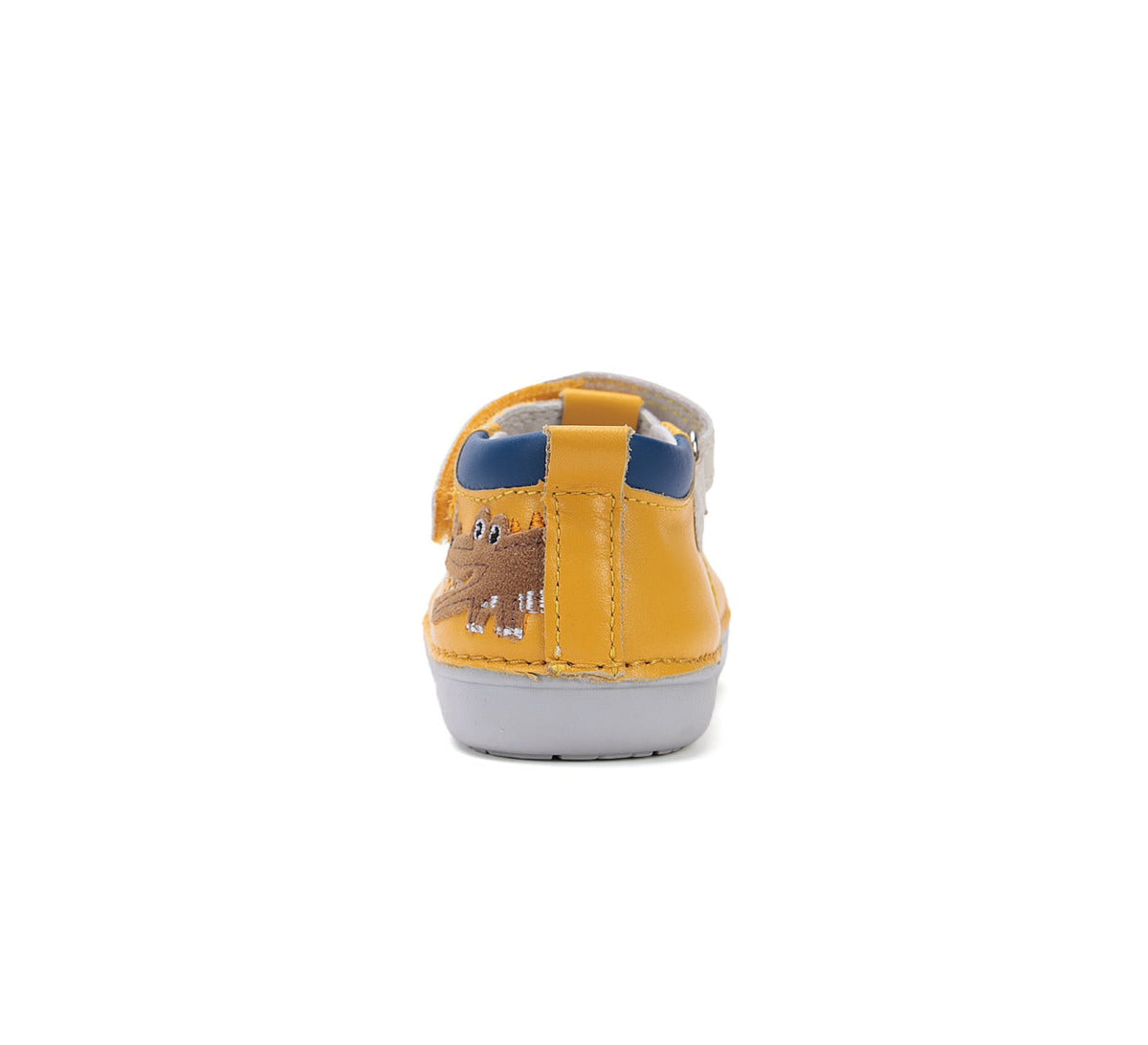 D.D.Step pantofi baieti Primii pasi decupati 20-25 Yellow cu crocodil