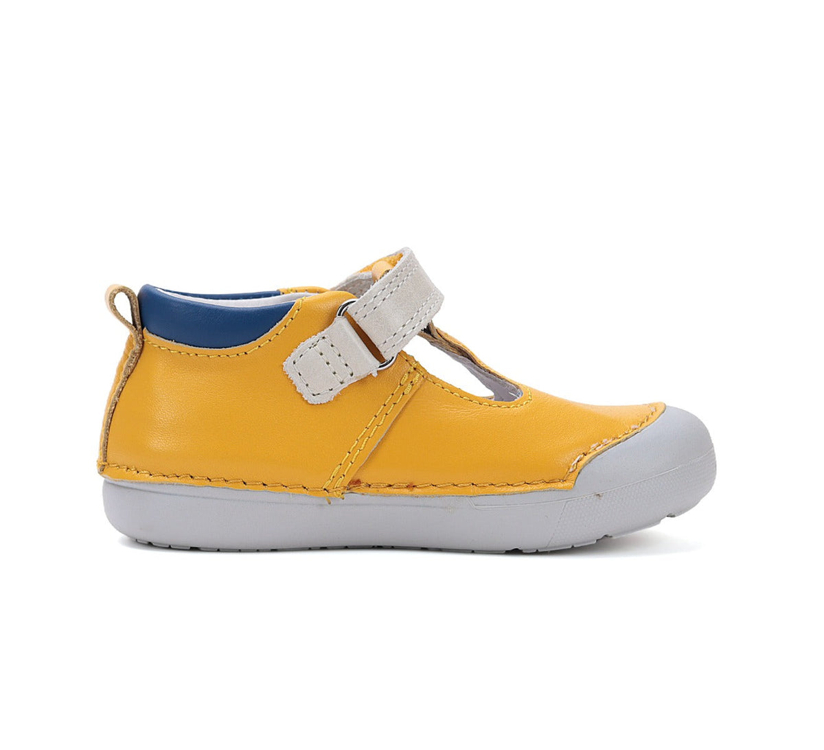 D.D.Step pantofi baieti Primii pasi decupati 20-25 Yellow cu crocodil