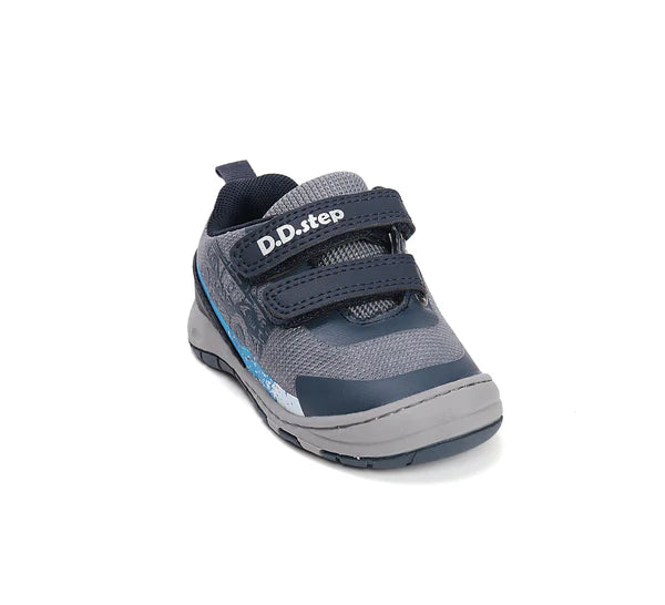 D.D.Step pantofi baieti sport 20-25 Dark Grey cu masina
