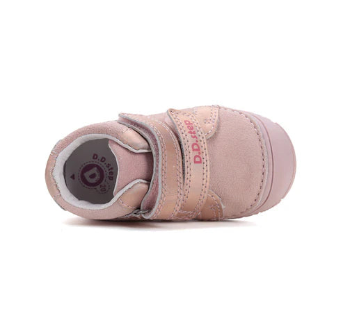 D.D.Step  pantofi fete 20-25 Metallic pink cu labuta tigru
