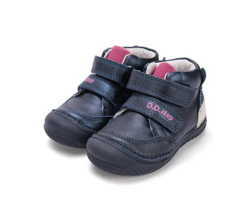 D.D.Step pantofi fete 20-25 Royal Blue cu raton