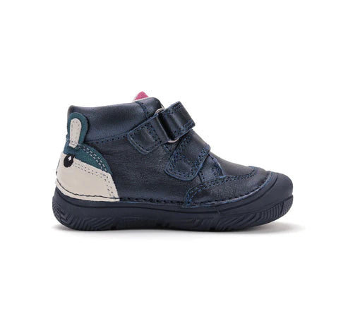 D.D.Step pantofi fete 20-25 Royal Blue cu raton